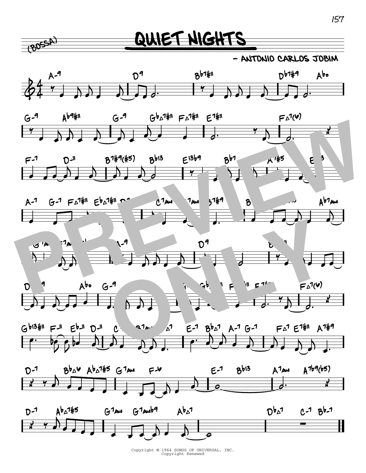 Download Antonio Carlos Jobim Quiet Nights Of Quiet Stars (Corcovado) (arr. David Hazeltine) Sheet Music and learn how to play Real Book – Enhanced Chords PDF digital score in minutes