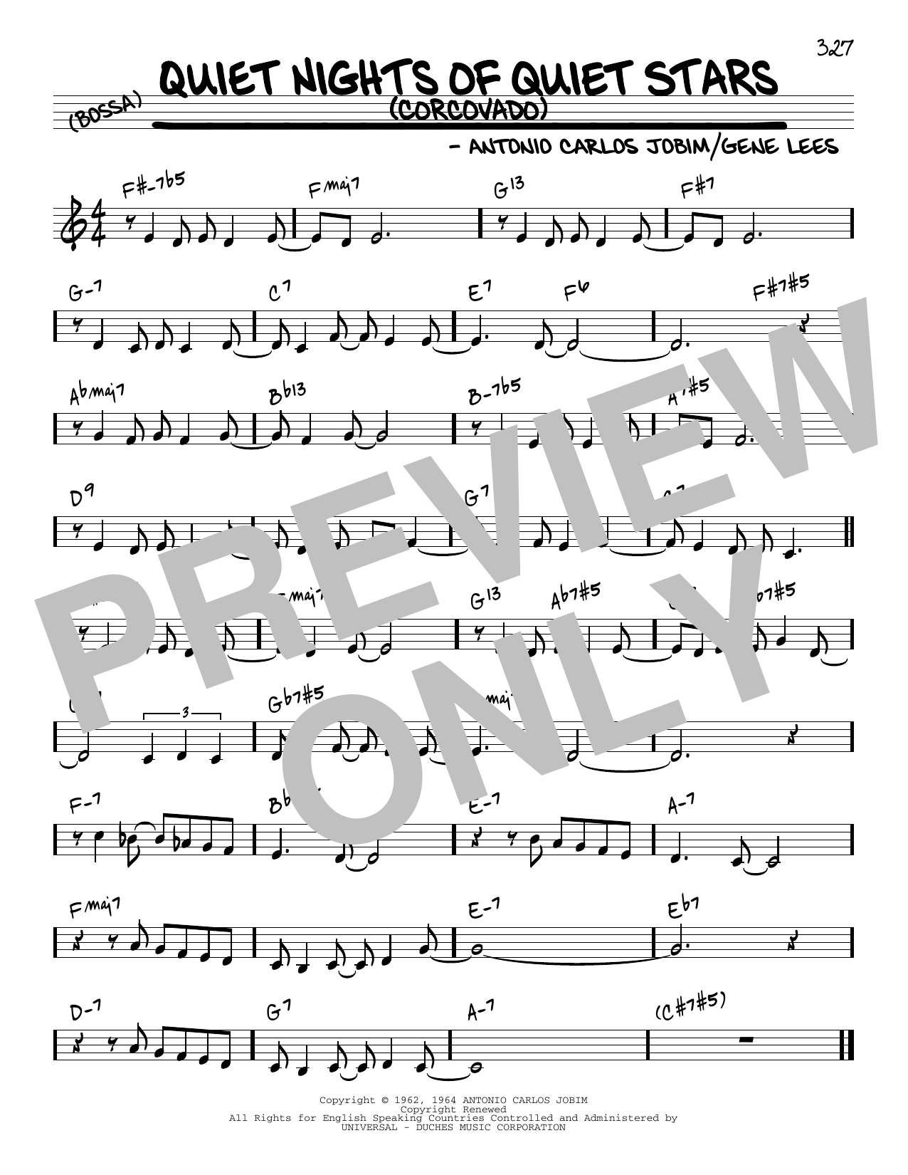 Download Antonio Carlos Jobim Quiet Nights Of Quiet Stars (Corcovado) [Reharmonized version] (arr. Jack Grasse Sheet Music and learn how to play Real Book – Melody & Chords PDF digital score in minutes