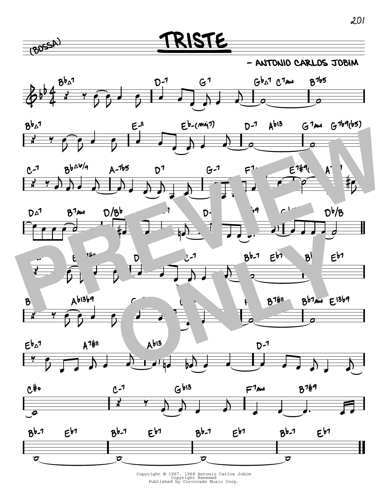 Download Antonio Carlos Jobim Triste (arr. David Hazeltine) Sheet Music and learn how to play Real Book – Enhanced Chords PDF digital score in minutes