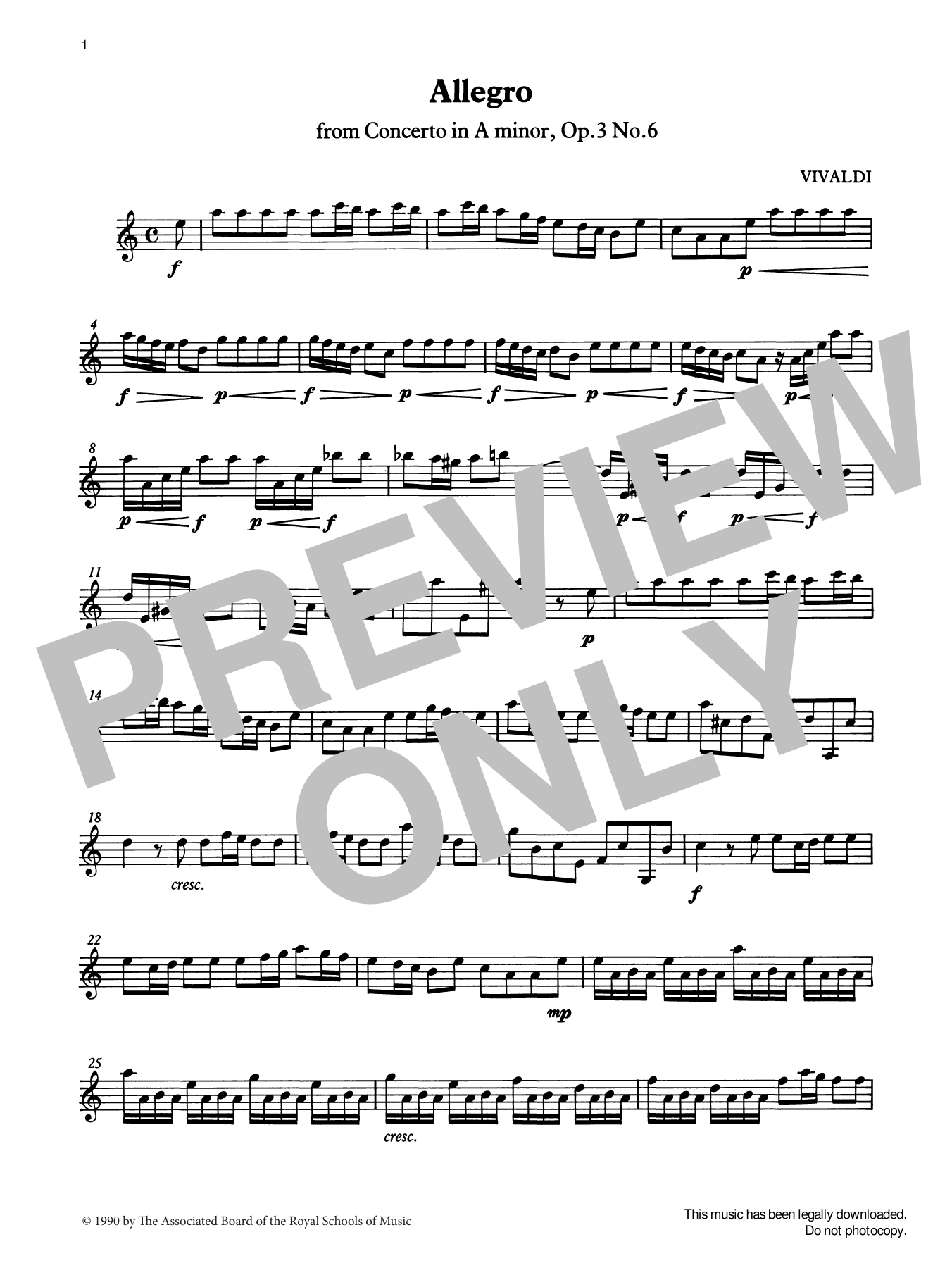 Download Antonio Vivaldi Allegro (Vivaldi) from Graded Music for Tuned Percussion, Book IV Sheet Music and learn how to play Percussion Solo PDF digital score in minutes