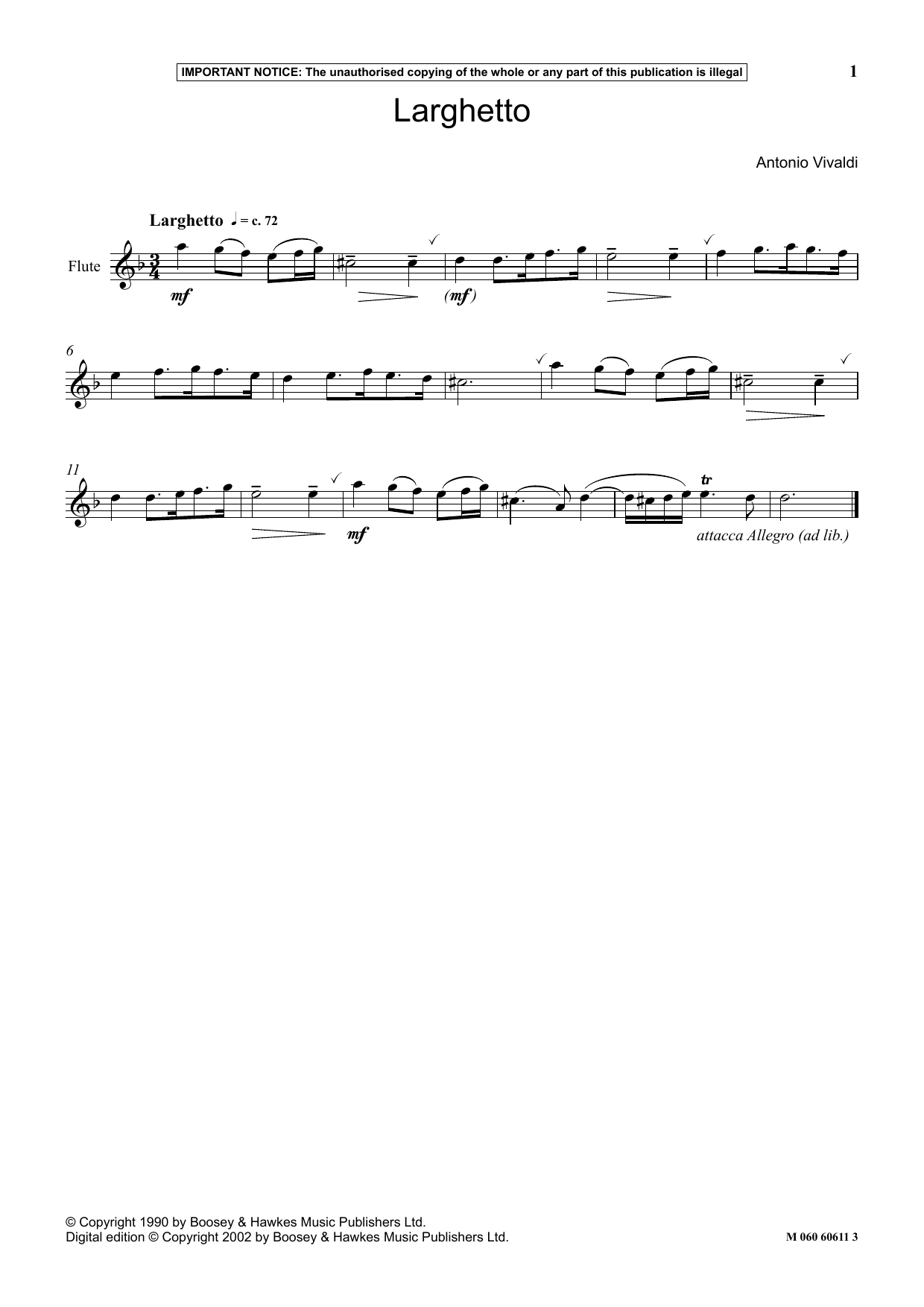 Download Antonio Vivaldi Larghetto Sheet Music and learn how to play Solo Guitar PDF digital score in minutes