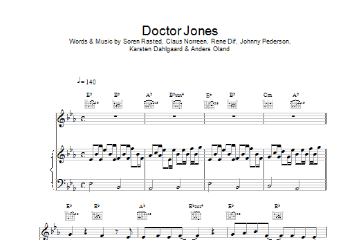 Download Aqua Doctor Jones Sheet Music and learn how to play Piano, Vocal & Guitar (Right-Hand Melody) PDF digital score in minutes