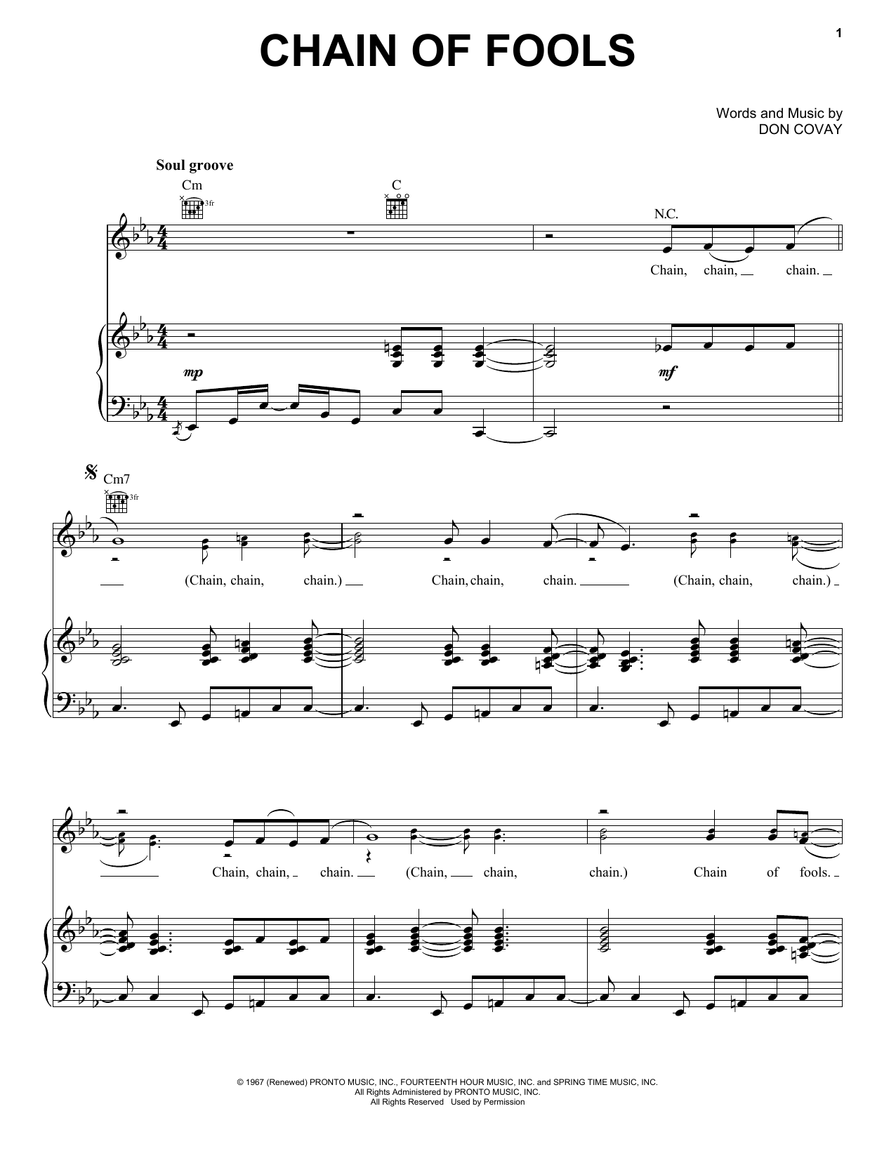 Download Aretha Franklin Chain Of Fools Sheet Music and learn how to play Real Book – Melody & Chords PDF digital score in minutes