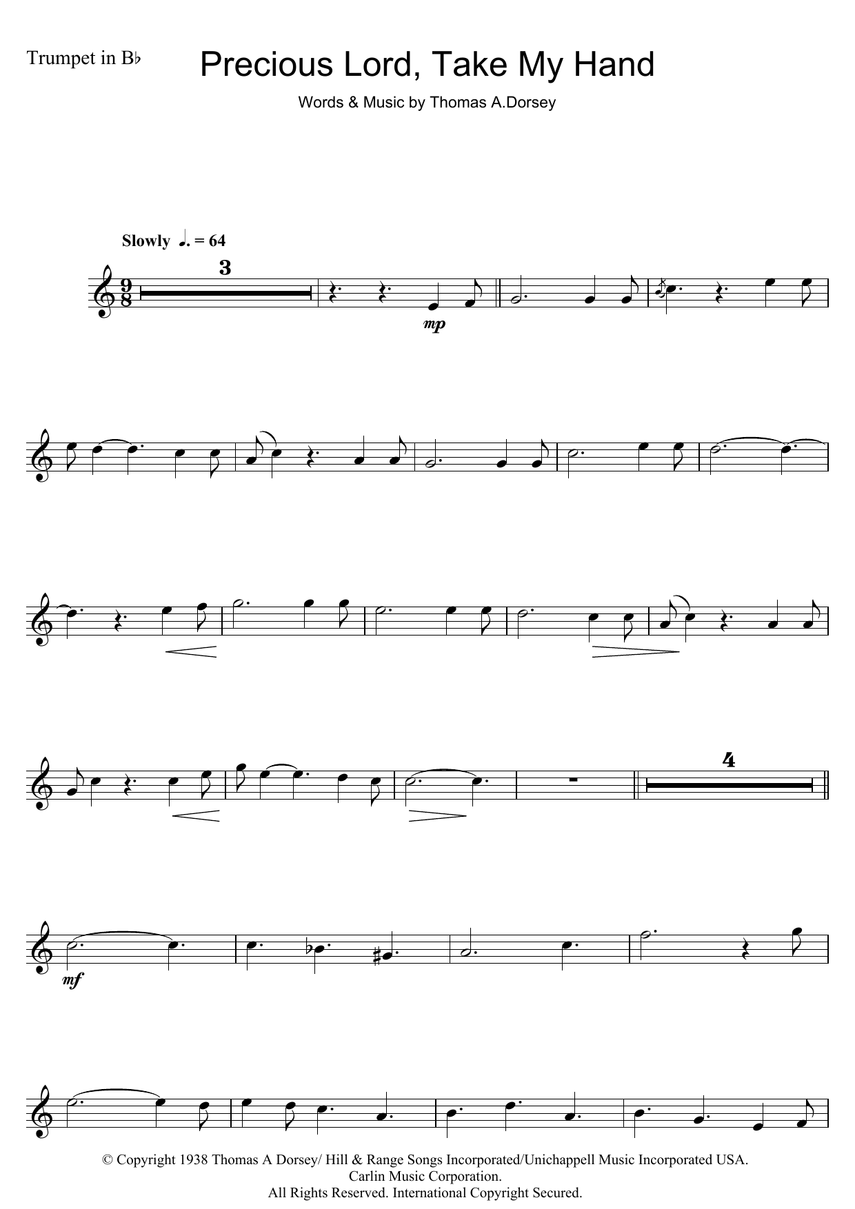 Download Aretha Franklin Precious Lord, Take My Hand (Take My Hand, Precious Lord) Sheet Music and learn how to play Tenor Saxophone PDF digital score in minutes