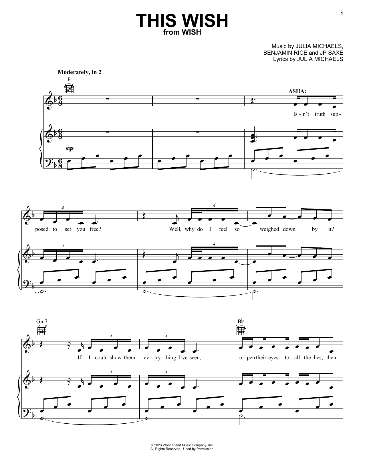 Download Ariana DeBose This Wish (from Wish) Sheet Music and learn how to play Piano, Vocal & Guitar Chords (Right-Hand Melody) PDF digital score in minutes