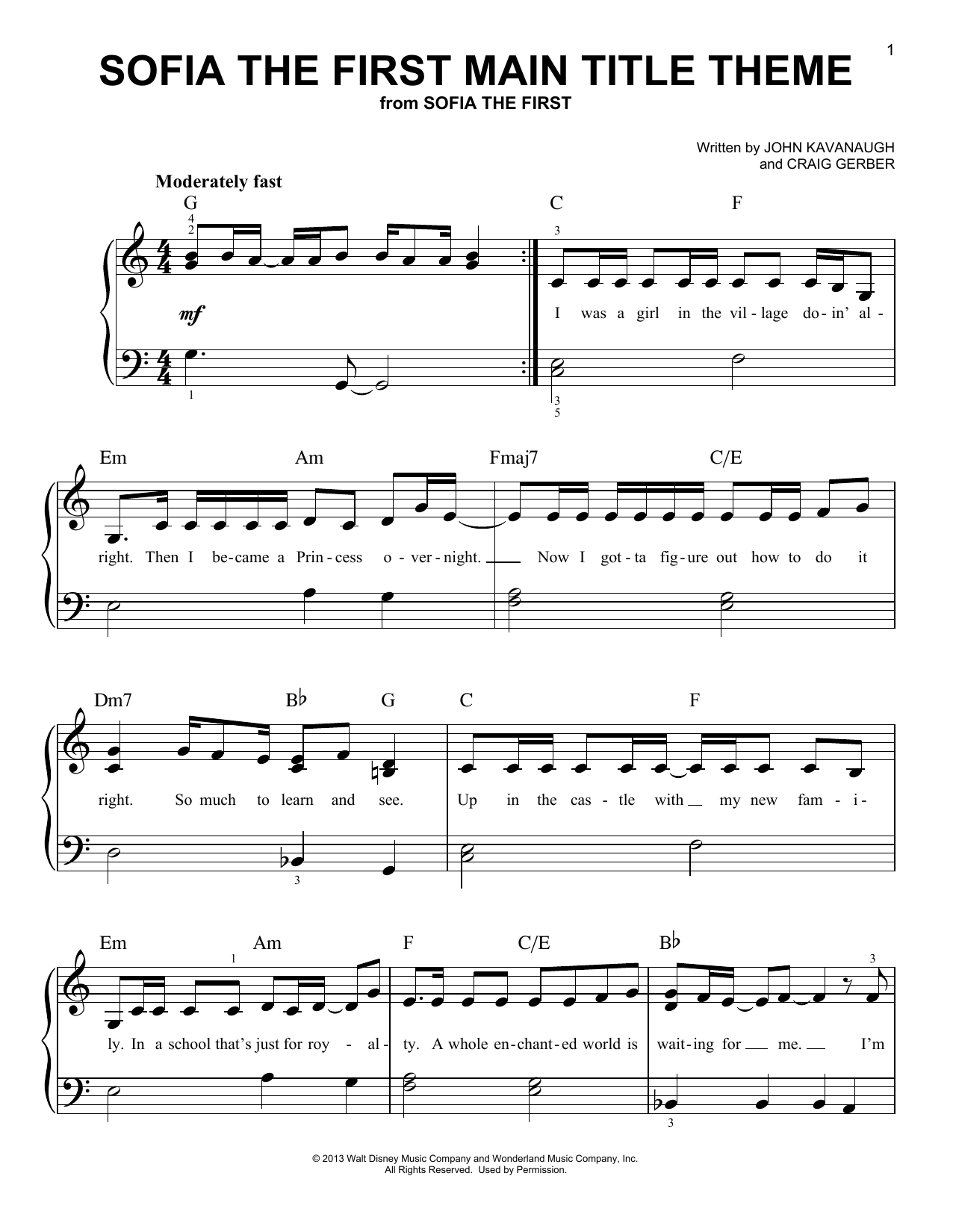 Download Ariel Winter Sofia The First Main Title Theme Sheet Music and learn how to play Lead Sheet / Fake Book PDF digital score in minutes