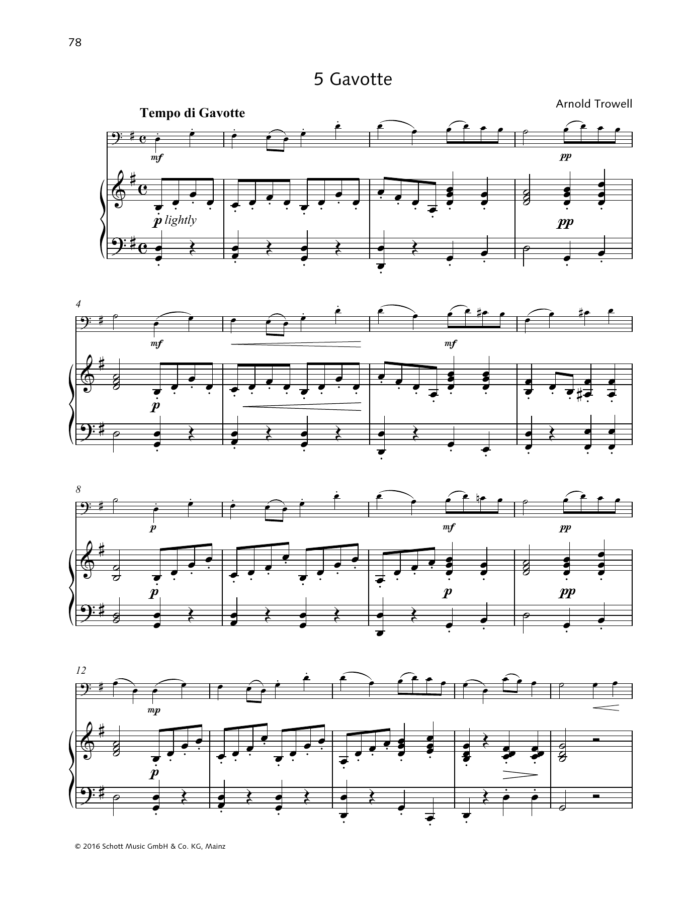 Download Arnold Trowell Gavotte Sheet Music and learn how to play String Solo PDF digital score in minutes
