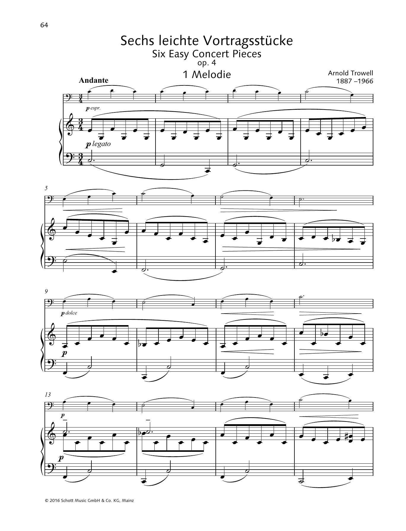 Download Arnold Trowell Melodie Sheet Music and learn how to play String Solo PDF digital score in minutes