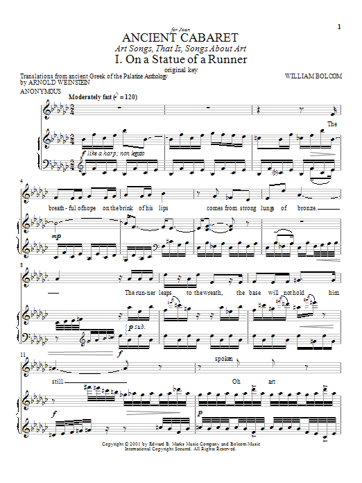 Download Arnold Weinstein Ancient Cabaret Sheet Music and learn how to play Piano & Vocal PDF digital score in minutes