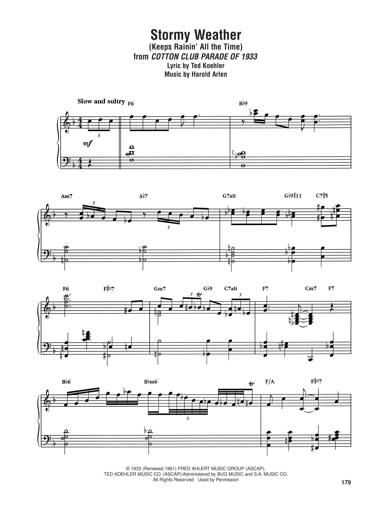 Download Art Tatum Stormy Weather (Keeps Rainin' All The Time) Sheet Music and learn how to play Keyboard Transcription PDF digital score in minutes