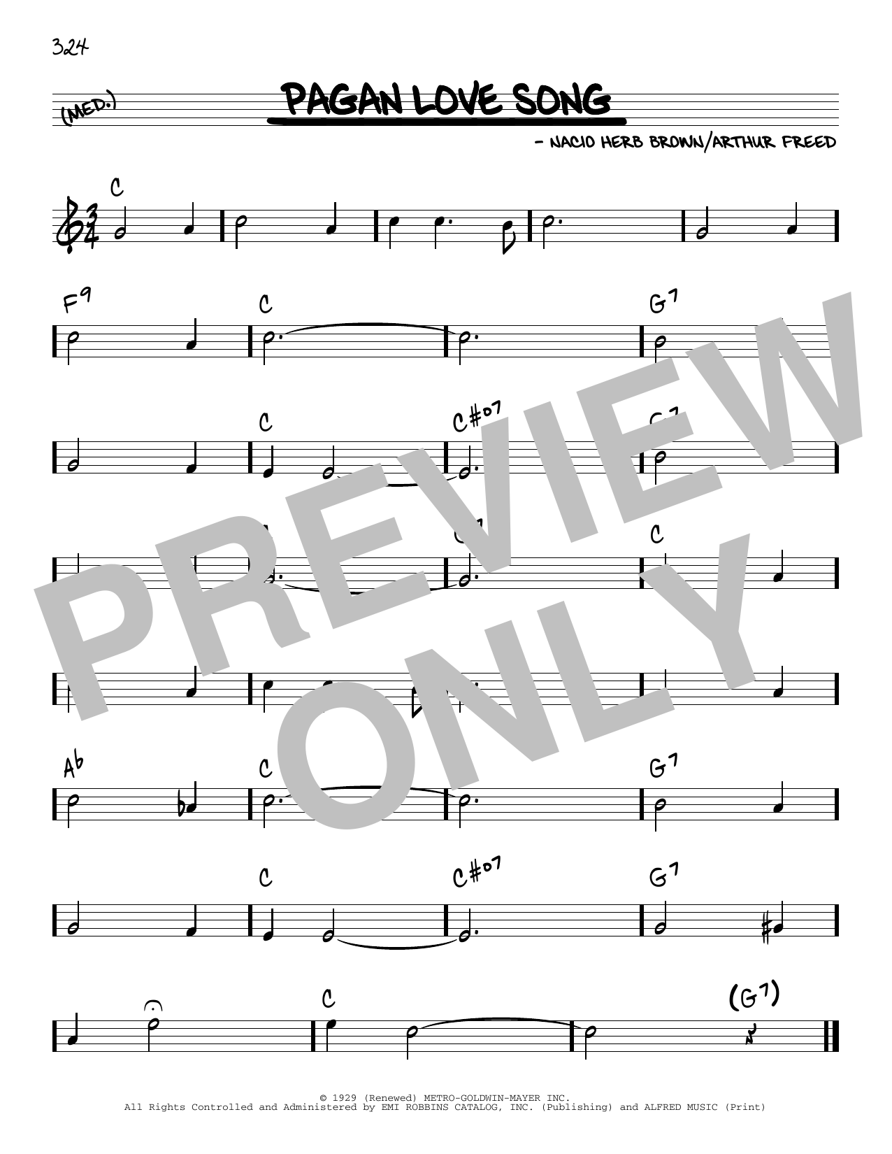 Download Arthur Freed and Nacio Herb Brown Pagan Love Song Sheet Music and learn how to play Real Book – Melody & Chords PDF digital score in minutes