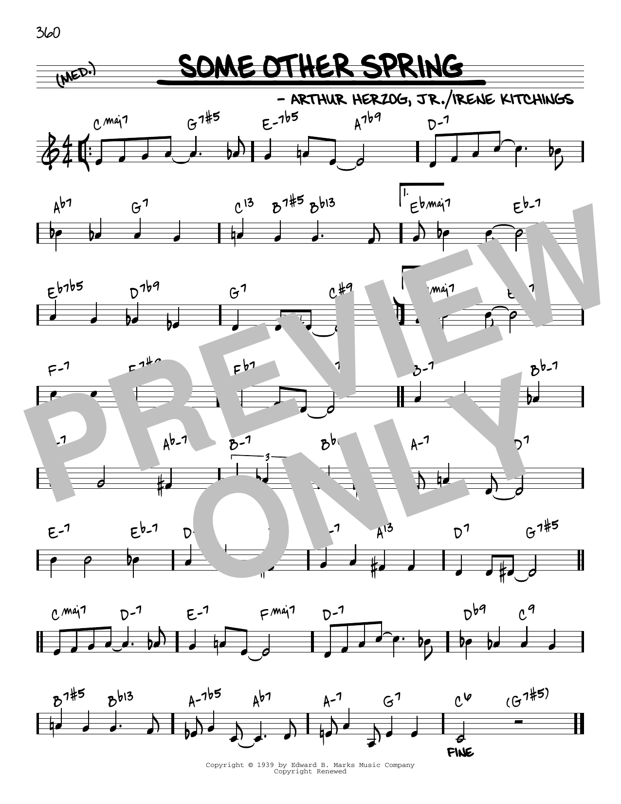 Download Arthur Herzog Jr. Some Other Spring [Reharmonized version] (arr. Jack Grassel) Sheet Music and learn how to play Real Book – Melody & Chords PDF digital score in minutes