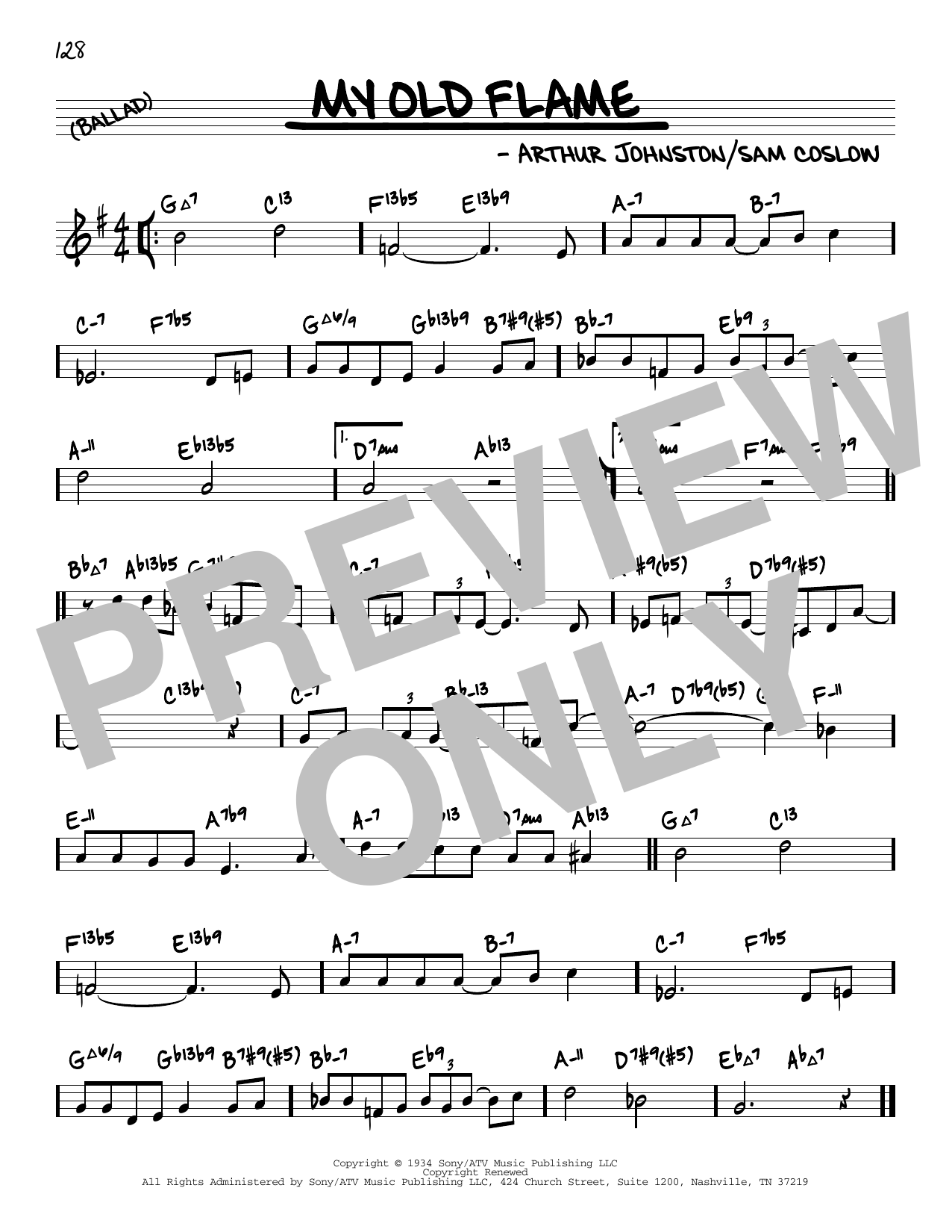 Download Arthur Johnston My Old Flame (arr. David Hazeltine) Sheet Music and learn how to play Real Book – Enhanced Chords PDF digital score in minutes