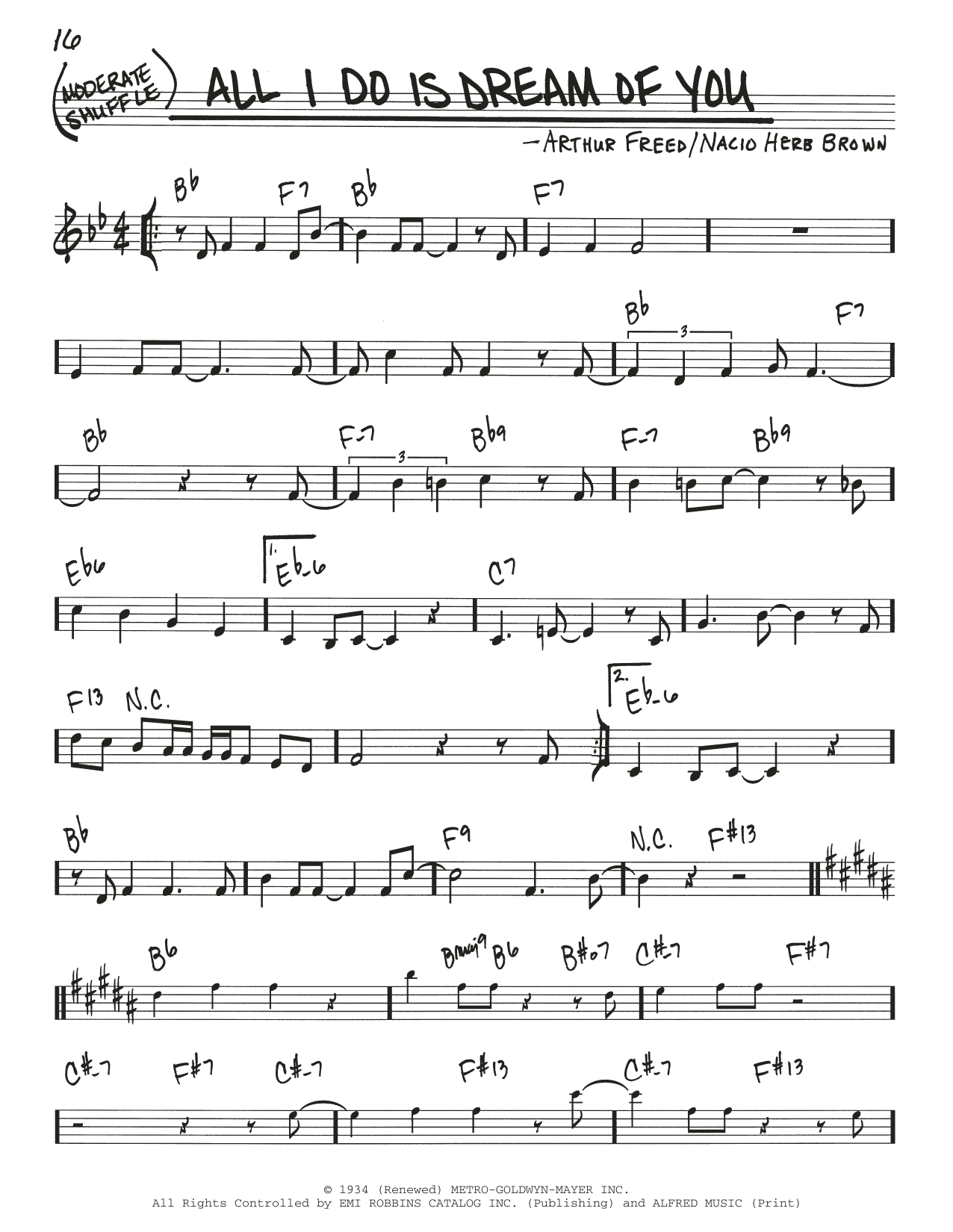 Arthur Freed and Nacio Herb Brown "All I Do Is Dream Of You" Sheet