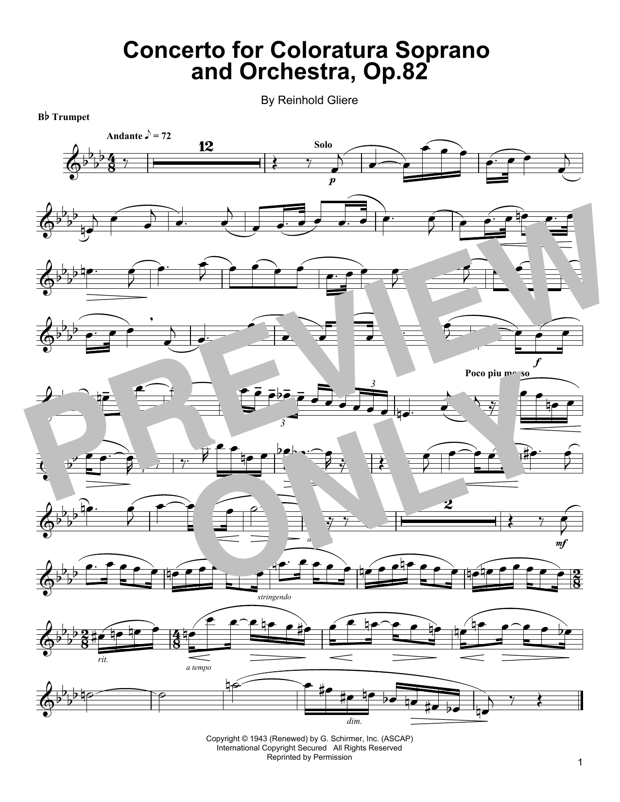 Download Arturo Sandoval Concerto For Coloratura Soprano And Orchestra, Op. 82 Sheet Music and learn how to play Trumpet Transcription PDF digital score in minutes