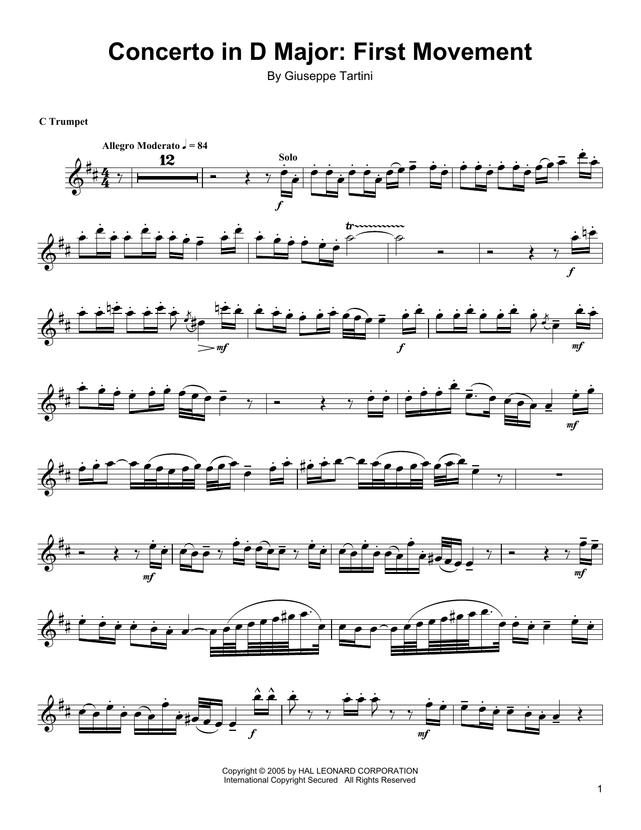 Download Arturo Sandoval Concerto In D Major: First Movement Sheet Music and learn how to play Trumpet Transcription PDF digital score in minutes