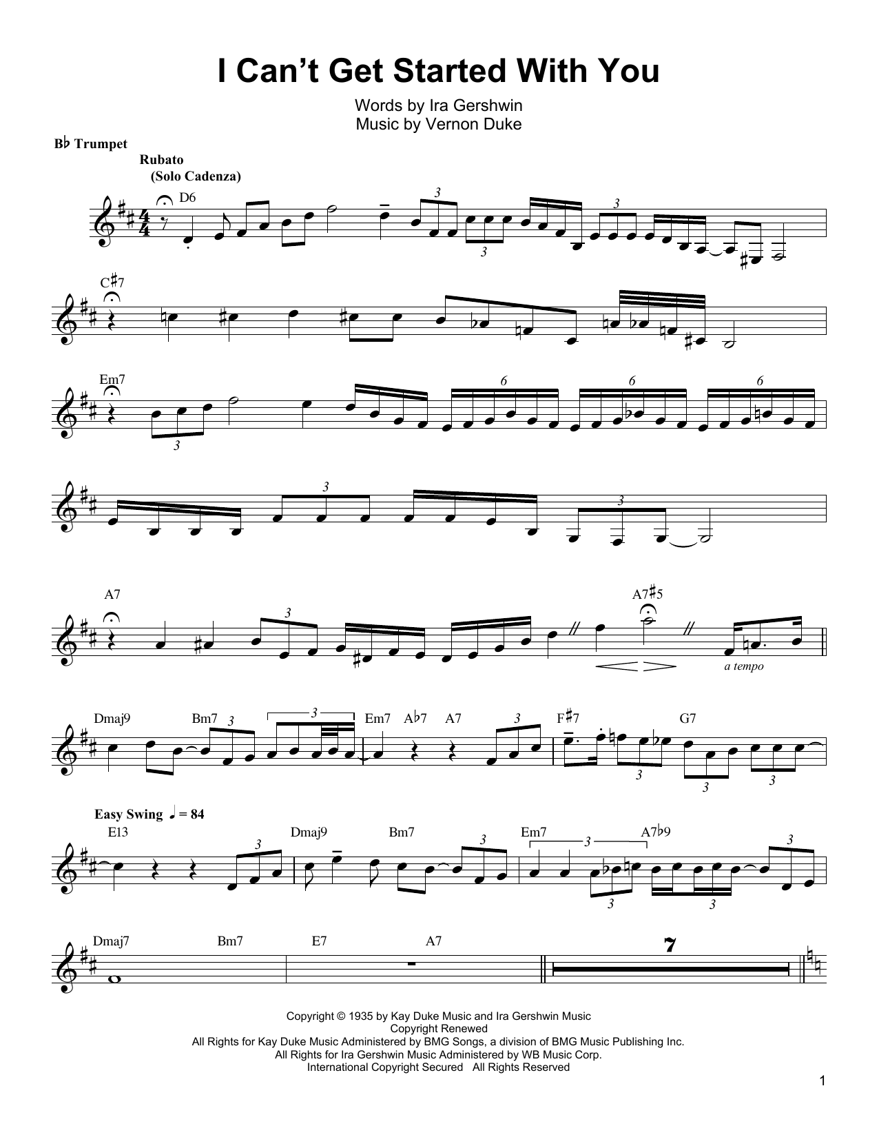 Download Arturo Sandoval I Can't Get Started Sheet Music and learn how to play Trumpet Transcription PDF digital score in minutes