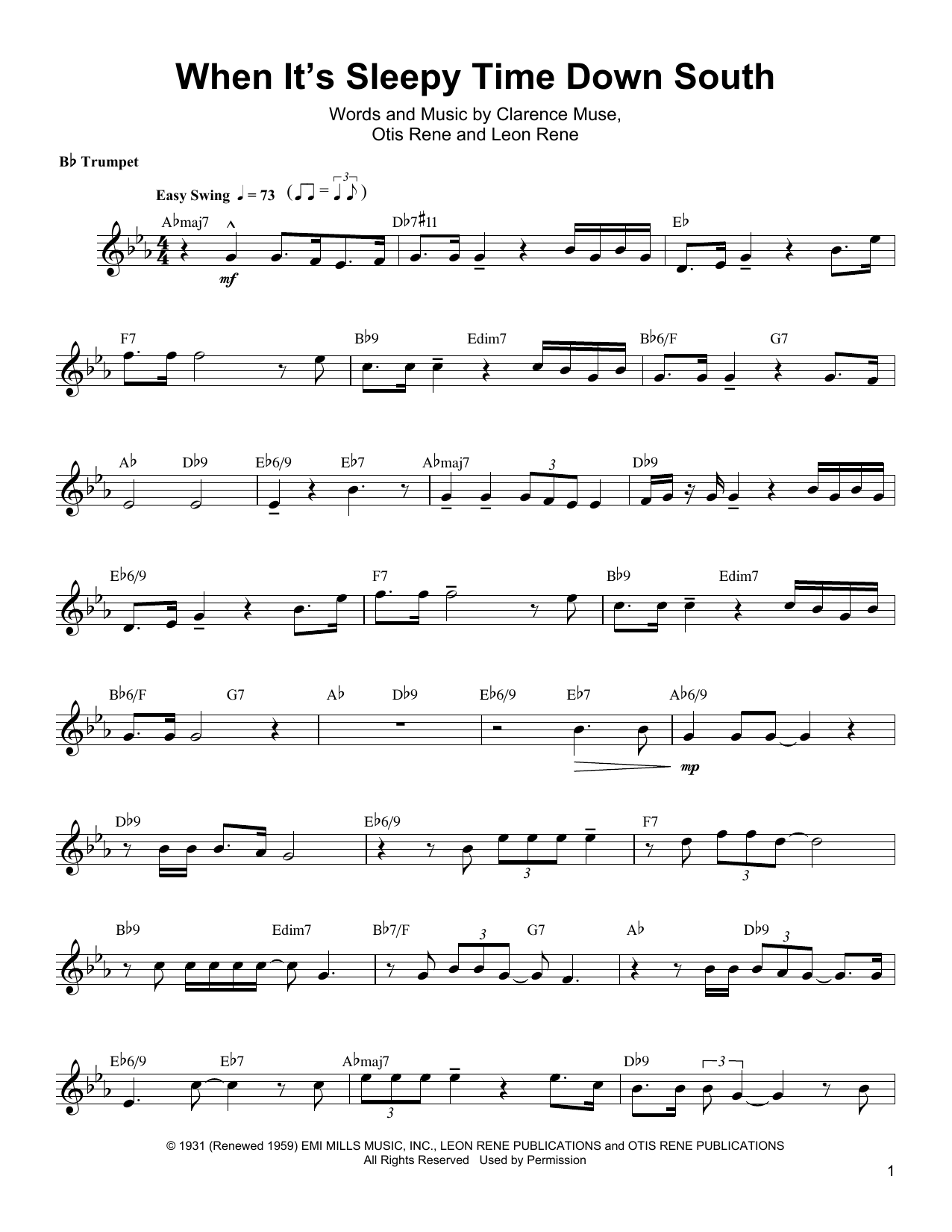 Download Arturo Sandoval When It's Sleepy Time Down South Sheet Music and learn how to play Trumpet Transcription PDF digital score in minutes