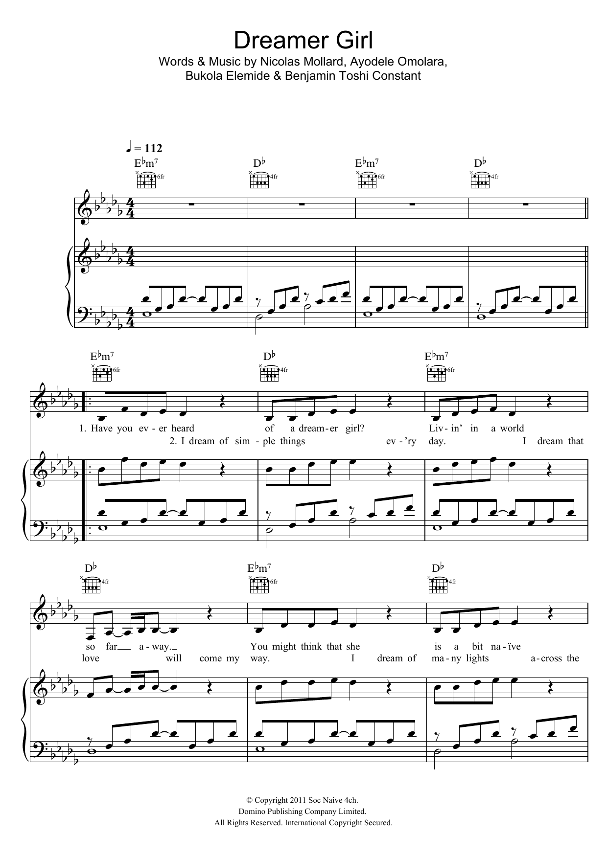 Download Asa Dreamer Girl Sheet Music and learn how to play Piano, Vocal & Guitar (Right-Hand Melody) PDF digital score in minutes