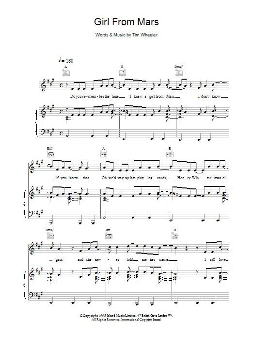 Download Ash Girl From Mars Sheet Music and learn how to play Lyrics & Piano Chords PDF digital score in minutes