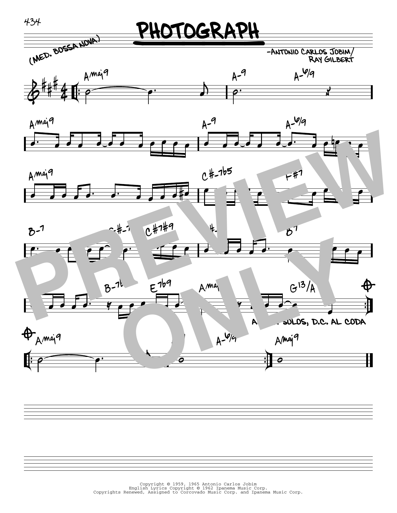 Download Astrud Gilberto Photograph Sheet Music and learn how to play Real Book – Melody & Chords PDF digital score in minutes