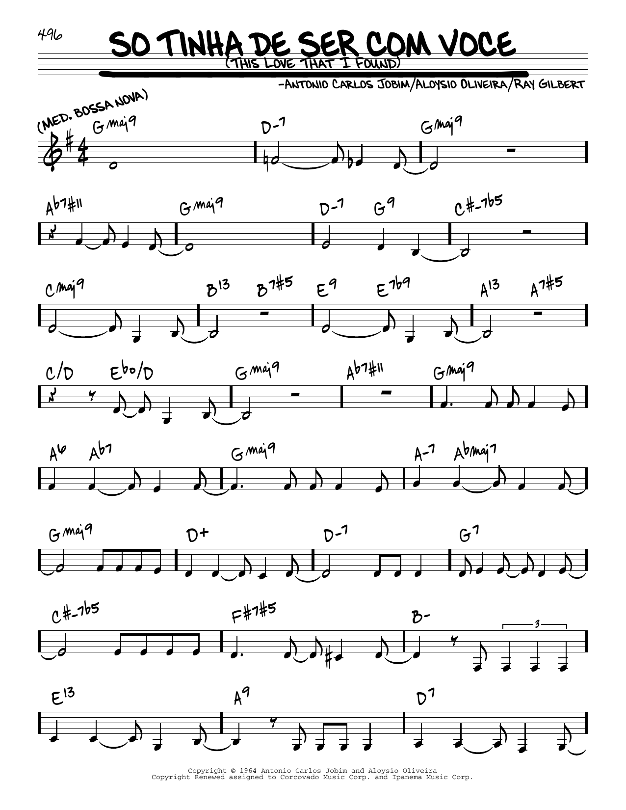 Download Astrud Gilberto So Tinha De Ser Com Voce (This Love That I Found) Sheet Music and learn how to play Real Book – Melody & Chords PDF digital score in minutes