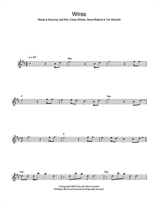 Download Athlete Wires Sheet Music and learn how to play Keyboard PDF digital score in minutes