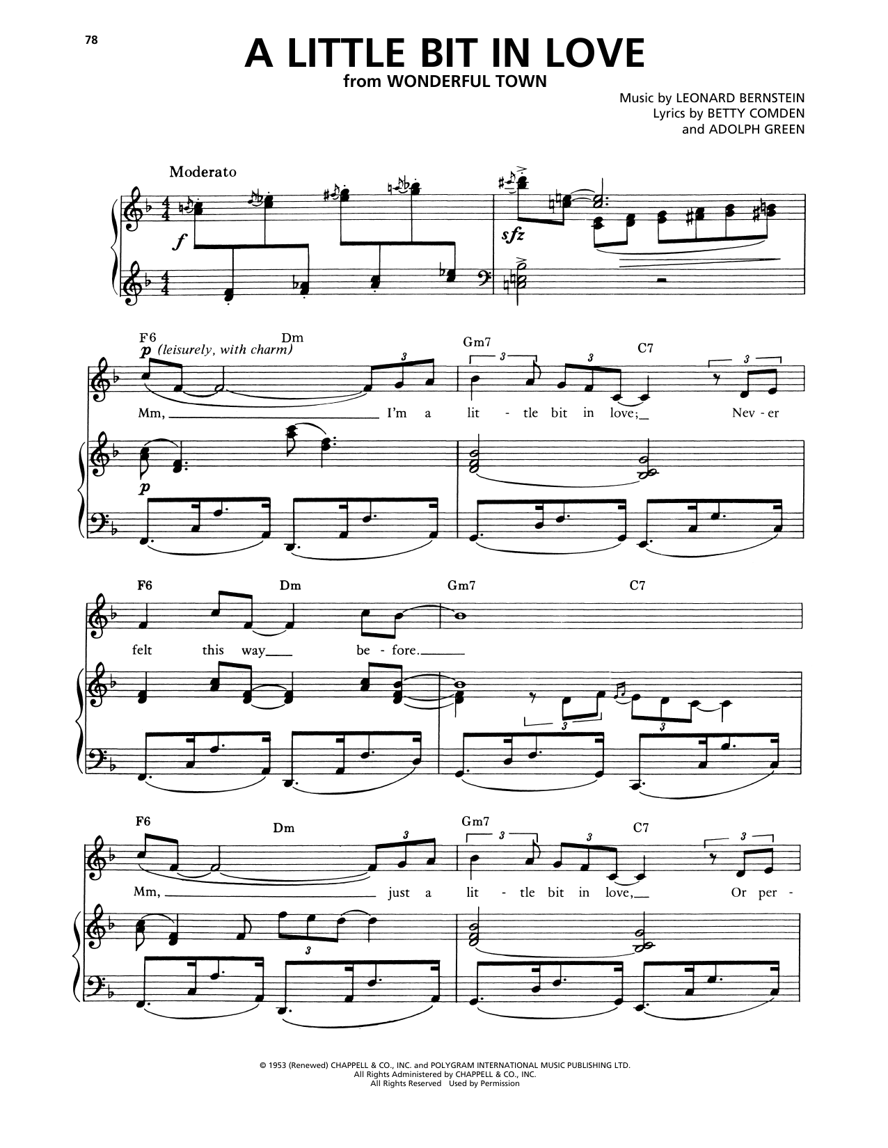 Download Audra McDonald A Little Bit In Love (from Wonderful Town) Sheet Music and learn how to play Piano & Vocal PDF digital score in minutes