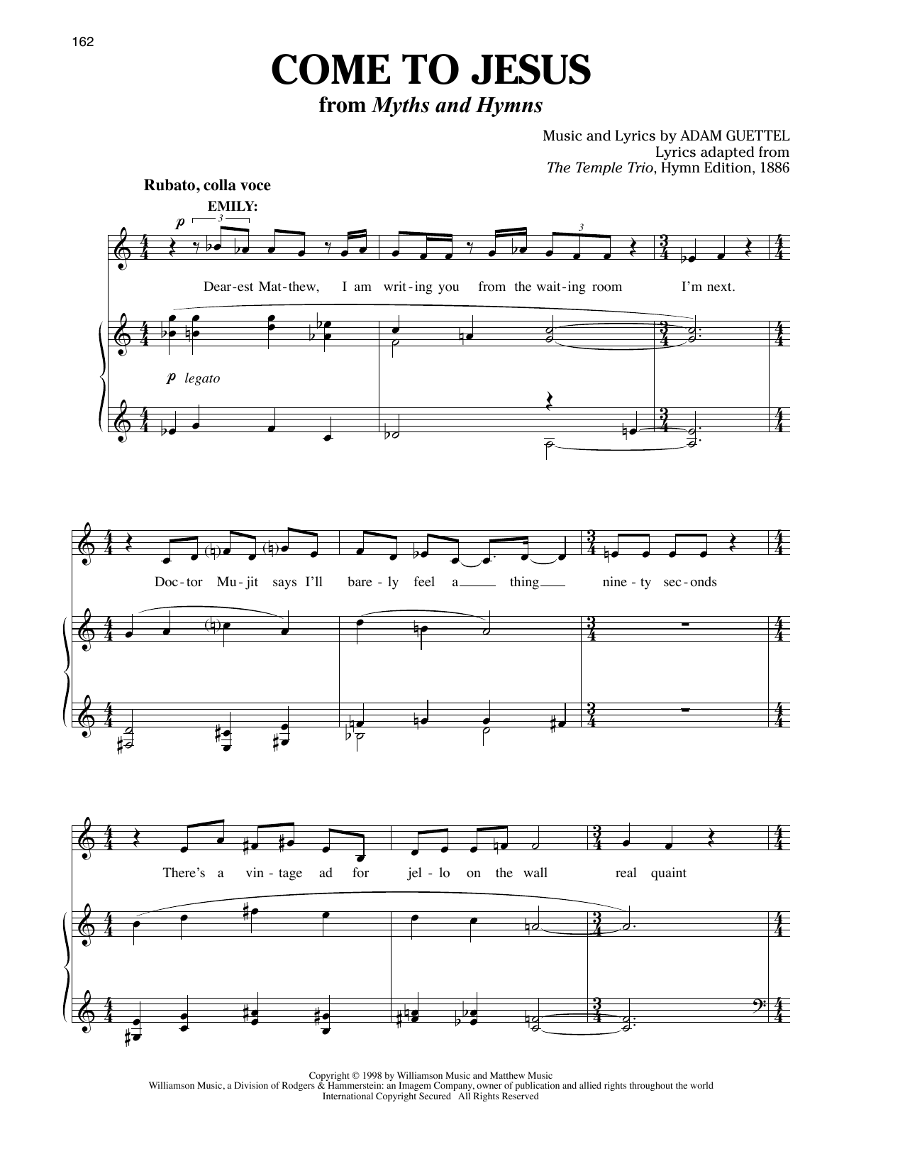 Download Audra McDonald Come To Jesus Sheet Music and learn how to play Piano & Vocal PDF digital score in minutes