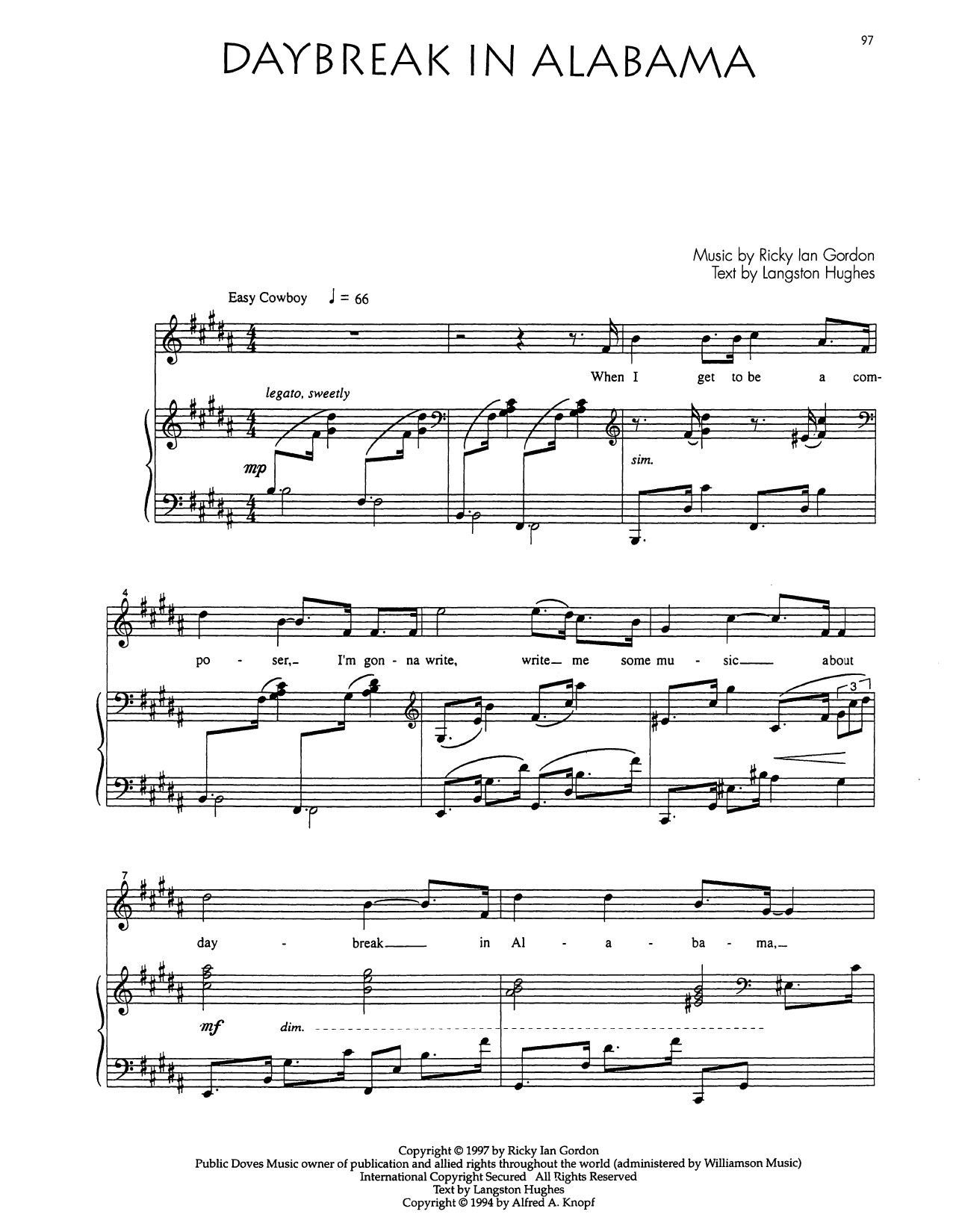Download Audra McDonald Daybreak In Alabama Sheet Music and learn how to play Piano & Vocal PDF digital score in minutes