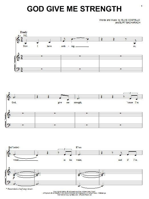 Download Audra McDonald God Give Me Strength Sheet Music and learn how to play Piano, Vocal & Guitar (Right-Hand Melody) PDF digital score in minutes