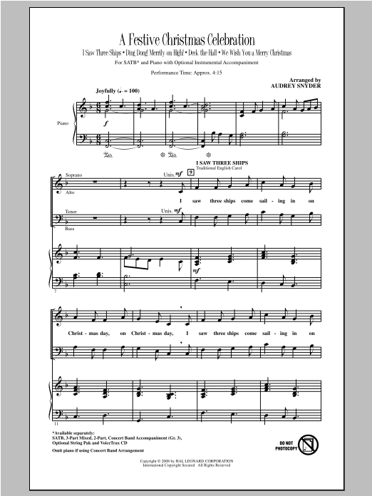 Download Audrey Snyder A Festive Christmas Celebration Sheet Music and learn how to play 2-Part Choir PDF digital score in minutes