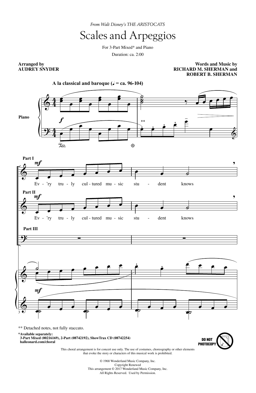 Download Audrey Snyder Scales And Arpeggios Sheet Music and learn how to play 3-Part Mixed PDF digital score in minutes