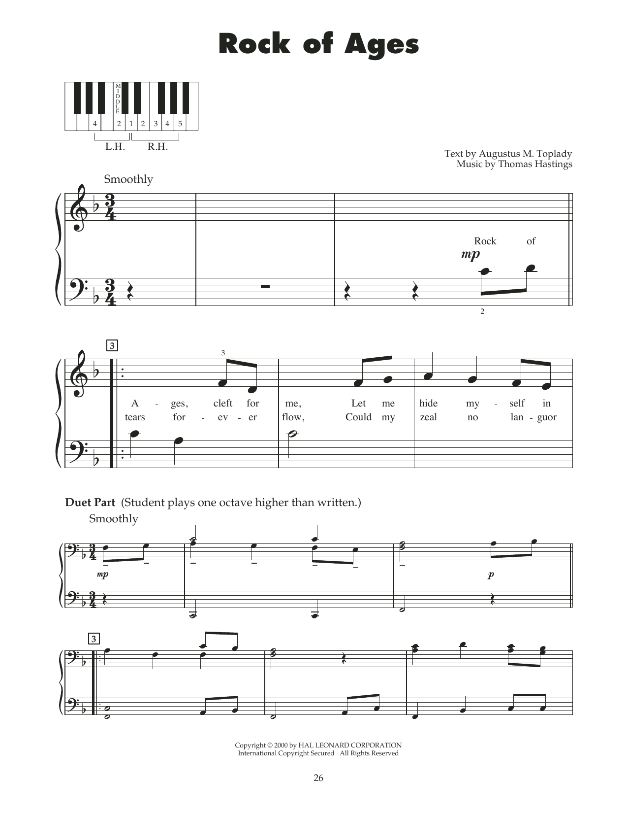 Download Augustus M. Toplady Rock Of Ages (arr. Carol Klose) Sheet Music and learn how to play 5-Finger Piano PDF digital score in minutes