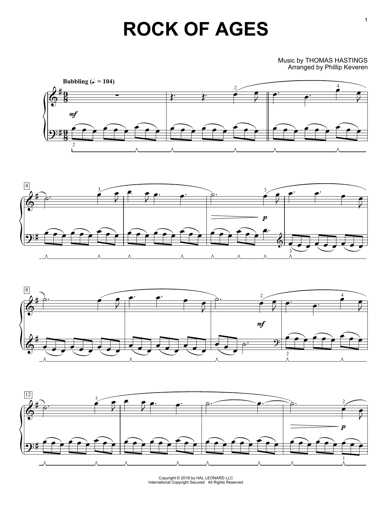 Download Augustus M. Toplady Rock Of Ages [Classical version] (arr. Phillip Keveren) Sheet Music and learn how to play Piano Solo PDF digital score in minutes