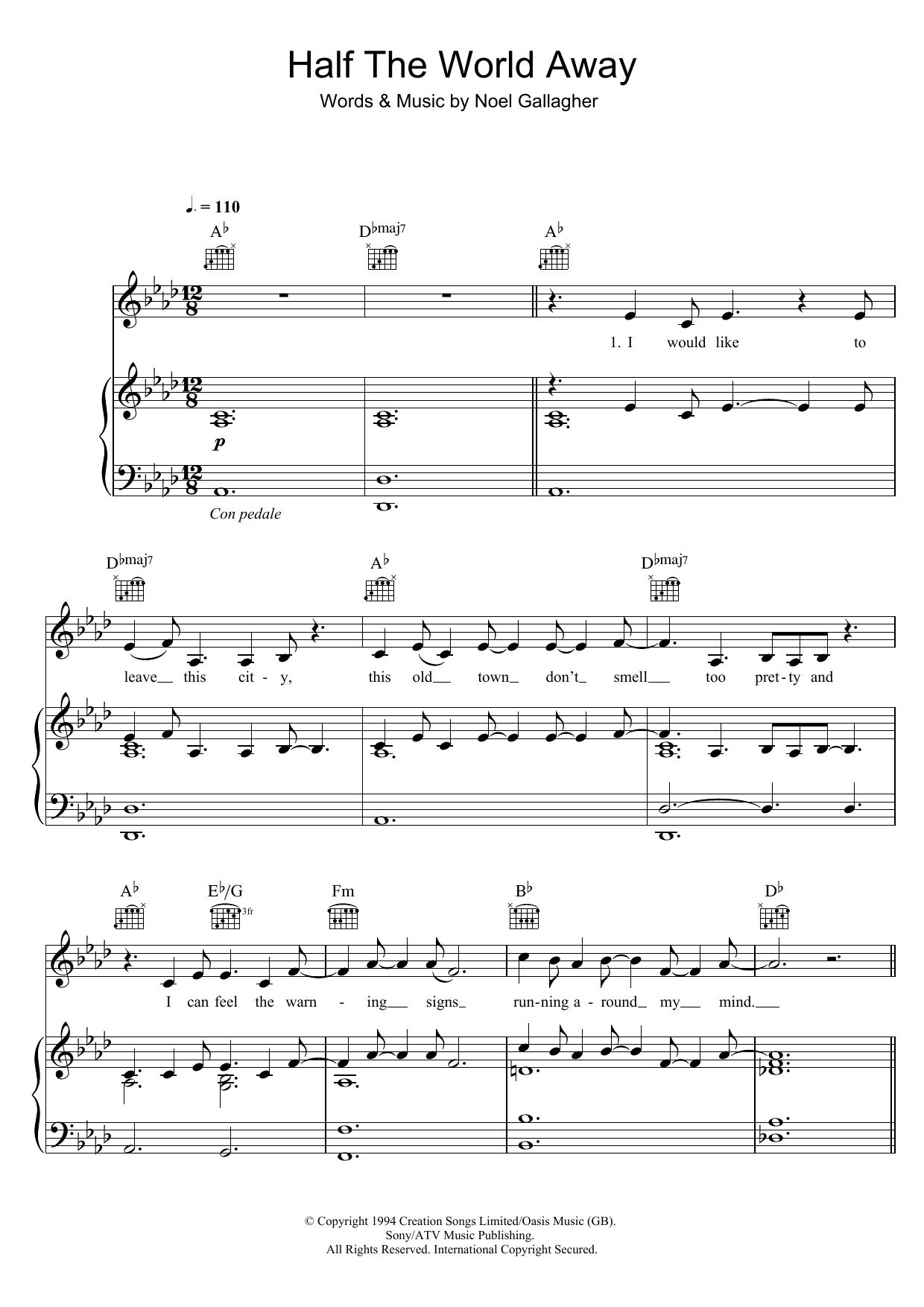 Download Aurora Half The World Away Sheet Music and learn how to play Piano, Vocal & Guitar (Right-Hand Melody) PDF digital score in minutes