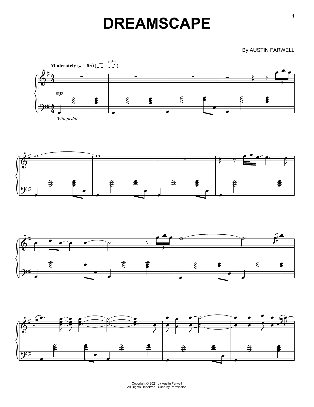 Download Austin Farwell Dreamscape Sheet Music and learn how to play Piano Solo PDF digital score in minutes