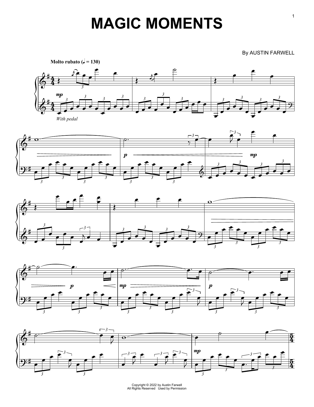 Download Austin Farwell Magic Moments Sheet Music and learn how to play Piano Solo PDF digital score in minutes