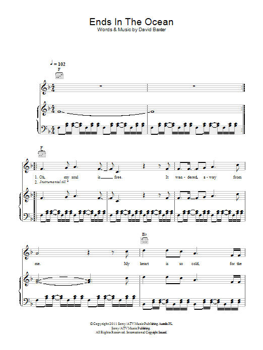 Download Avalanche City Ends In The Ocean Sheet Music and learn how to play Piano, Vocal & Guitar (Right-Hand Melody) PDF digital score in minutes