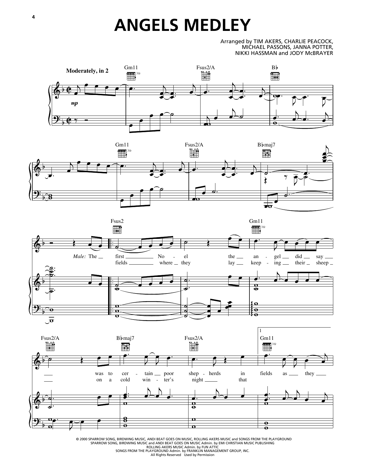 Download Avalon Angels Medley Sheet Music and learn how to play Piano, Vocal & Guitar Chords (Right-Hand Melody) PDF digital score in minutes