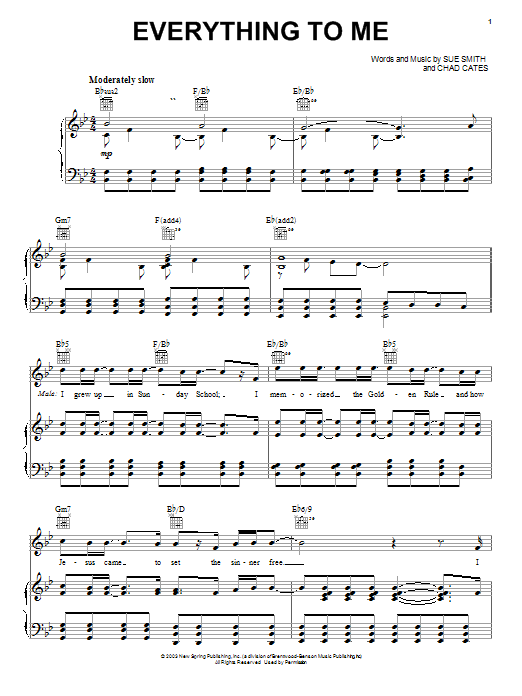 Download Avalon Everything To Me Sheet Music and learn how to play Piano, Vocal & Guitar (Right-Hand Melody) PDF digital score in minutes