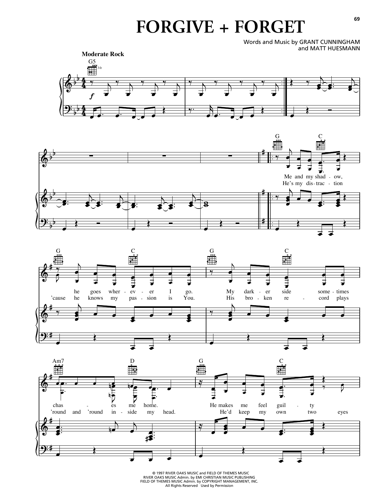 Download Avalon Forgive + Forget Sheet Music and learn how to play Piano, Vocal & Guitar Chords (Right-Hand Melody) PDF digital score in minutes