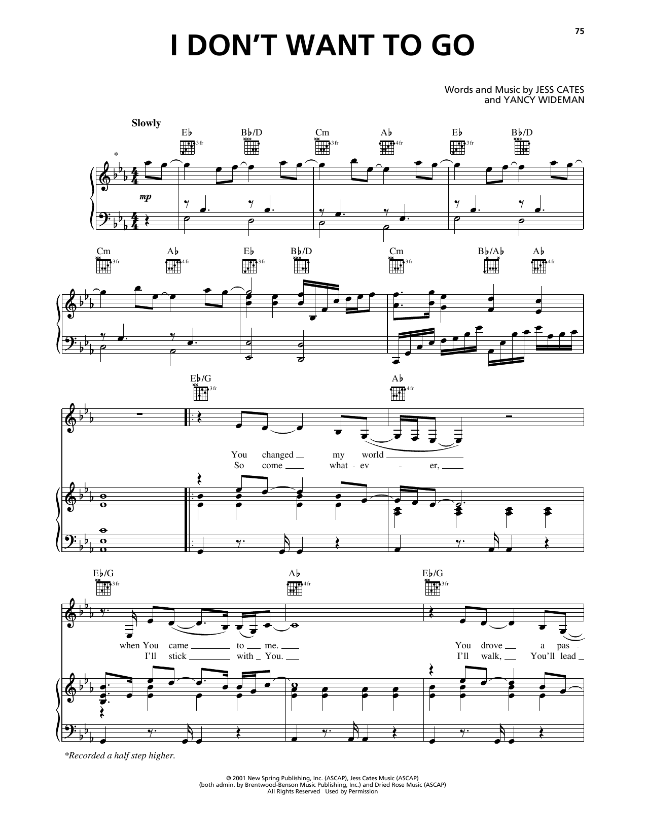 Download Avalon I Don't Want To Go Sheet Music and learn how to play Piano, Vocal & Guitar Chords (Right-Hand Melody) PDF digital score in minutes