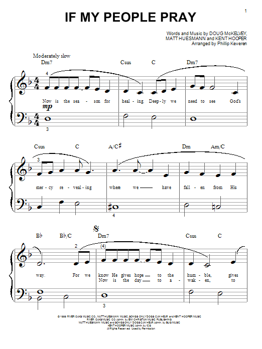Download Avalon If My People Pray Sheet Music and learn how to play Piano (Big Notes) PDF digital score in minutes