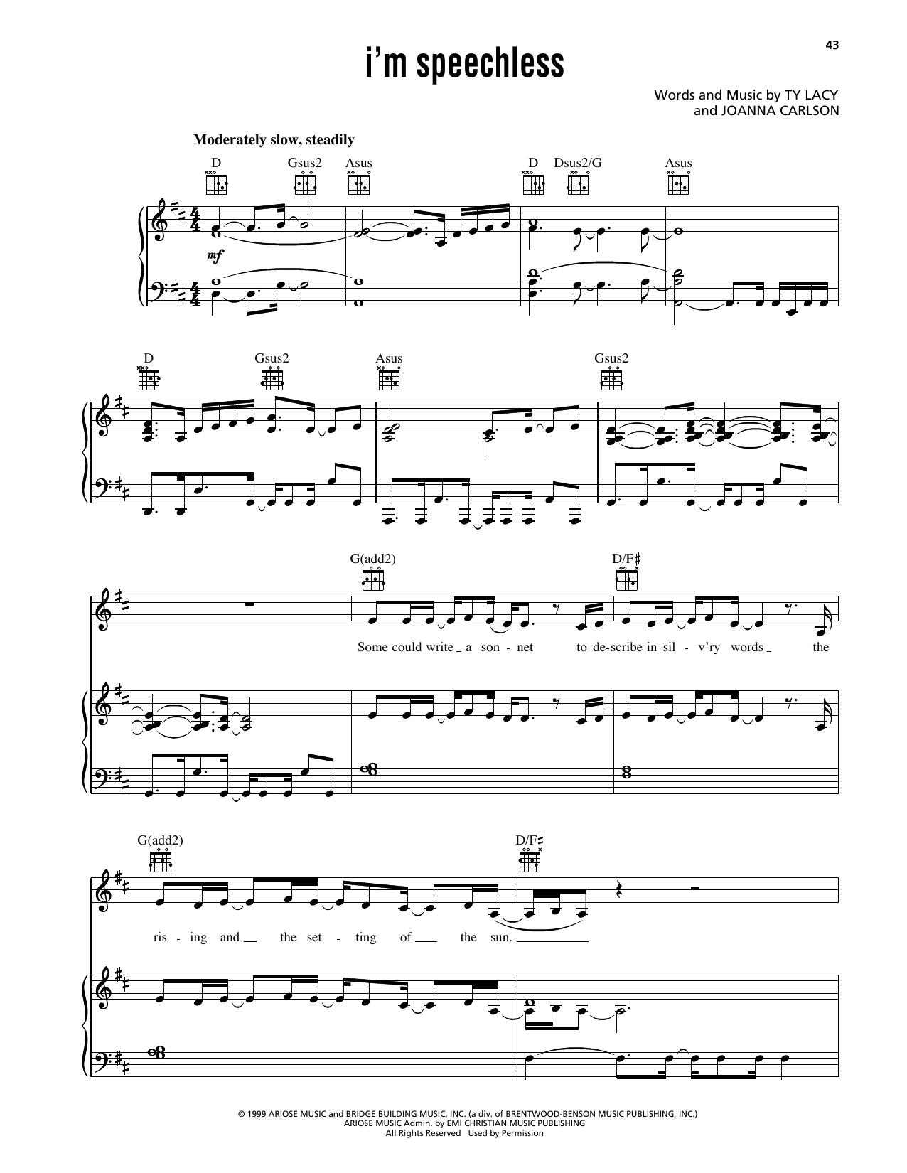 Download Avalon I'm Speechless Sheet Music and learn how to play Piano, Vocal & Guitar Chords (Right-Hand Melody) PDF digital score in minutes