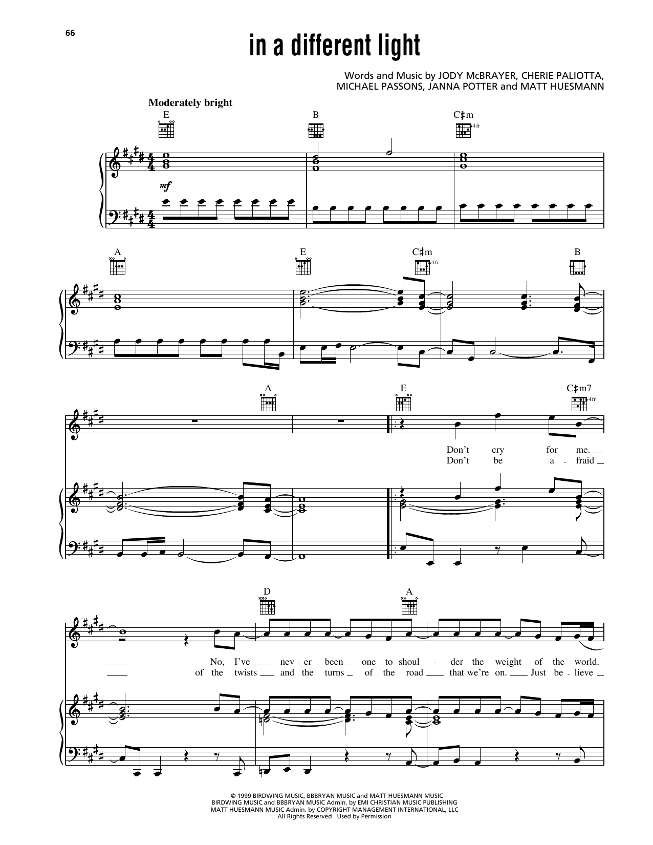 Download Avalon In A Different Light Sheet Music and learn how to play Piano, Vocal & Guitar Chords (Right-Hand Melody) PDF digital score in minutes