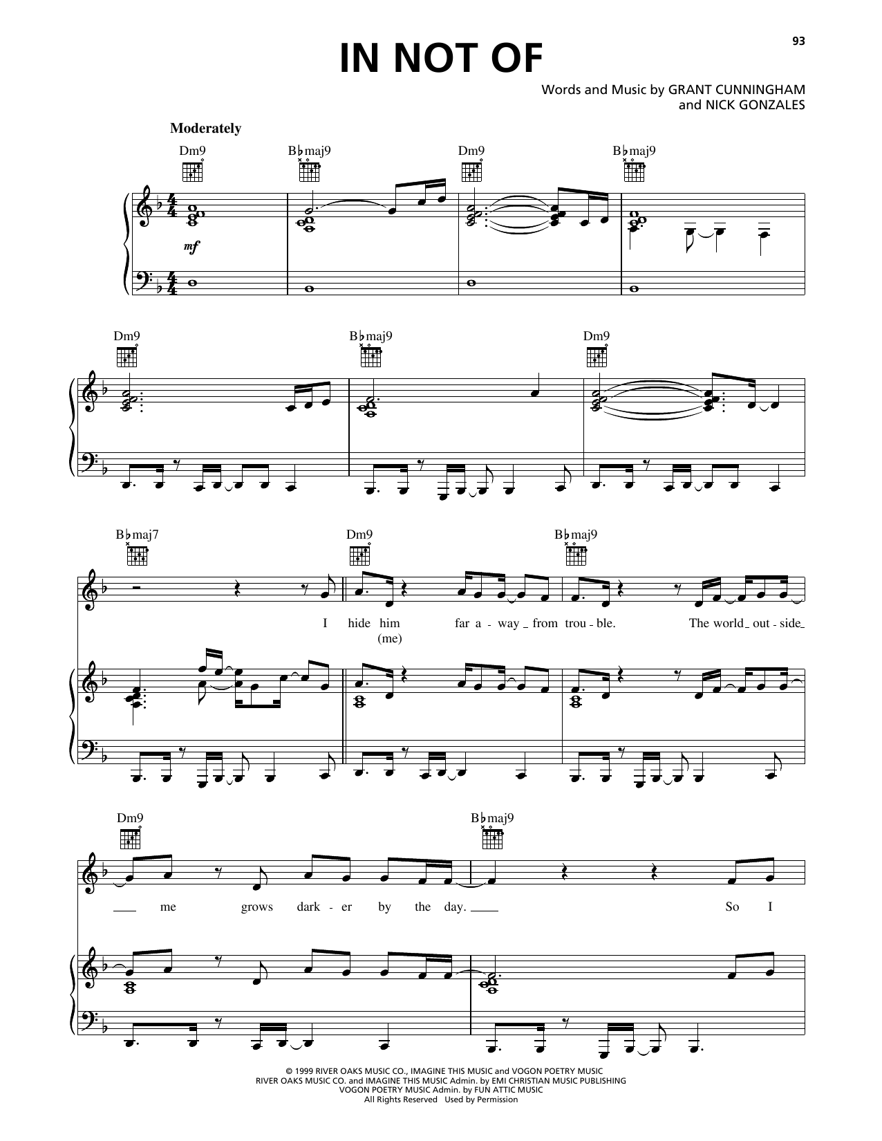 Download Avalon In Not Of Sheet Music and learn how to play Piano, Vocal & Guitar Chords (Right-Hand Melody) PDF digital score in minutes