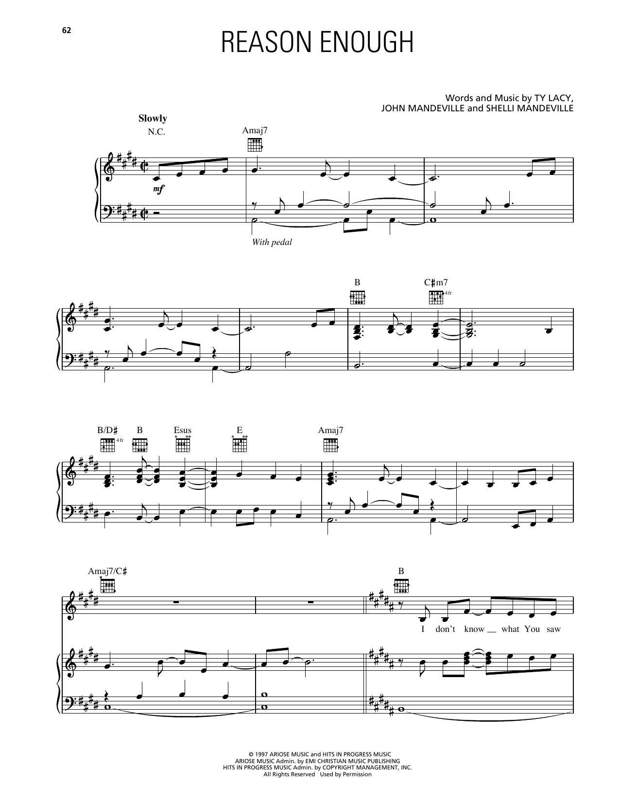 Download Avalon Reason Enough Sheet Music and learn how to play Piano, Vocal & Guitar Chords (Right-Hand Melody) PDF digital score in minutes