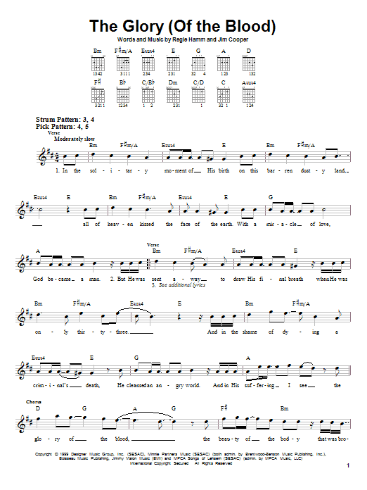 Download Avalon The Glory (Of The Blood) Sheet Music and learn how to play Piano, Vocal & Guitar Chords (Right-Hand Melody) PDF digital score in minutes