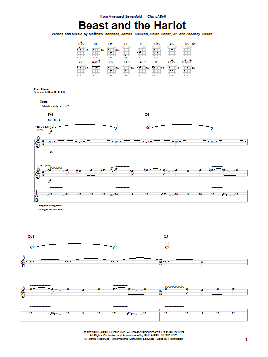 Download Avenged Sevenfold Beast And The Harlot Sheet Music and learn how to play Drums Transcription PDF digital score in minutes